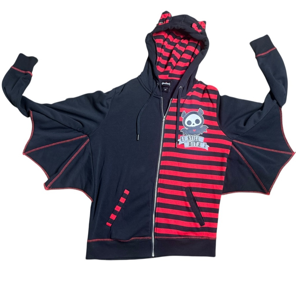 Skelanimal black and red hoodie